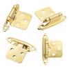 50 Pack(25 Pairs) Gold Cabinet Hinges - 1/2" Overlay, Self