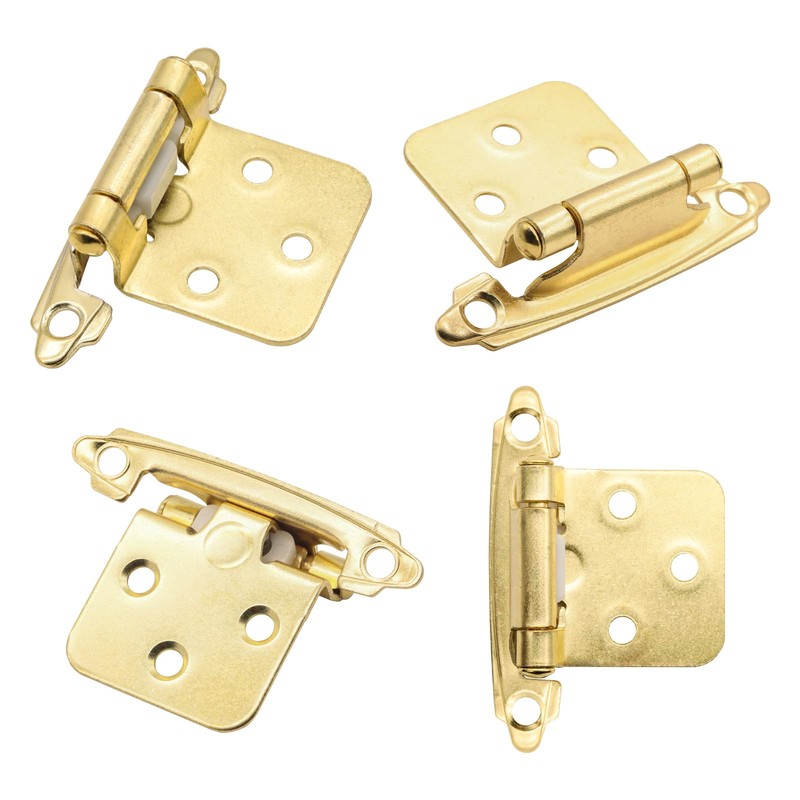 50 Pack(25 Pairs) Gold Cabinet Hinges - 1/2" Overlay, Self