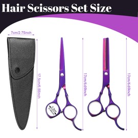 Hairdressing Scissors, 6.7 Inch Sharp Hair Scissors Set, Stainless Steel Hair Cutting Scissors, Professional with Protective Case, Thinning Scissors, Hair Scissors, Hairdresser for Beginners