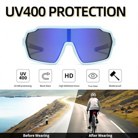 Youth Cycling Glasses Age 8-16, Cycling Sports Sunglasses, Polarized UV protection Sunglasses for Boys Girls, Windproof Riding Goggles