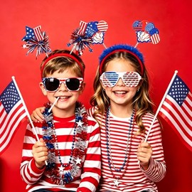 Juego de 182 piezas de recuerdos de fiesta patrióticos, decoraciones del 250 aniversario de EE. UU. 1776-2026, accesorios del 4 de julio para el Día de la Independencia, Día de los