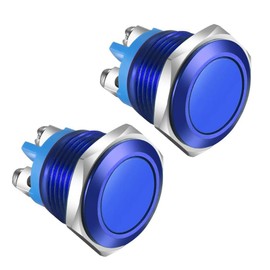 Gebildet 10pcs 12 mm 2A/12V/24V/125V/250V Waterproof Push Button Momentary Stainless Steel Button On/Off with Wire (High Head)