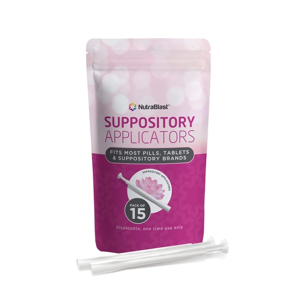 NutraBlast Disposable Vaginal Suppository Applicators (15-Pack) - Fits Most Brands, Pills, Tablets and Suppositories - Individually Wrapped