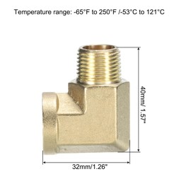sourcing map Brass Pipe Fitting 3/8 Inch NPT Male x 3/8 Inch NPT Female, 90 Degree Barstock Street Elbow Forged Brass Hose Fitting Adapter for Gas, Air, Oil, Propane