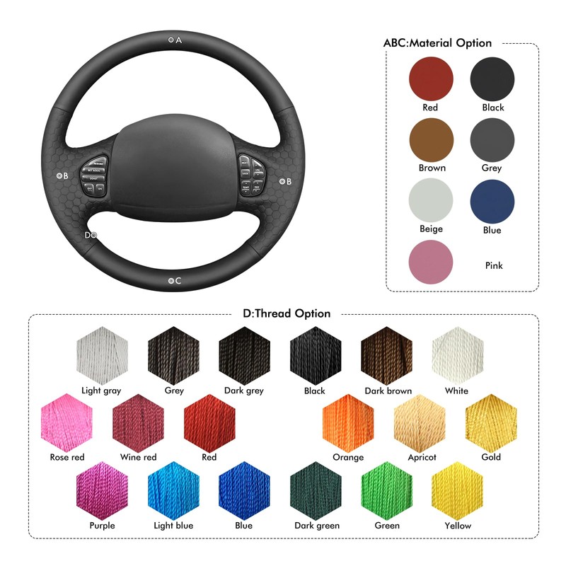 MEWANT Steering Wheel Cover Compatible with Excursion 2002-2005 F-250 F-350