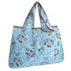 allydrew Large Foldable Tote Nylon Reusable Grocery Bags, Gray Floral