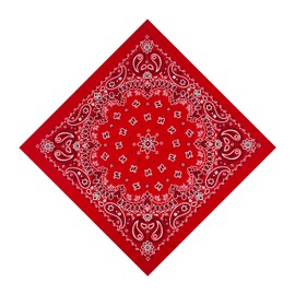HankieWorld Unisex Bandanas Single Pack Super Soft Cotton 22 inch Cowboy Large Handkerchief with Nice Package (Red)