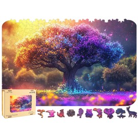 Qiuenisray Wooden Puzzles for Adults,Tree of Life Wooden Jigsaw Puzzles 200pcs,8.3x12in,Medium,Unique Shape Adult Puzzles,Irregular Wood Puzzles Creative for Adults and Kids Family Game