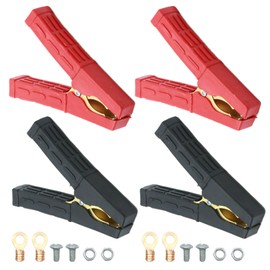 EATAKWARD 4Pcs Power Jumper Cable Heavy Duty Car Battery Clamps, 100-500A Portable Battery Charging Clip, 12V Alligator Jumper Cable End for Car and Truck Batteries