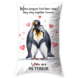 Undergo Penguin Pillow Covers - Penguin Gifts,Newlywed Couples Gifts - Romantic Valentine's Gifts for Boyfriend Girlfriend Her Him,Penguin Wedding Pillow Cover for Couples