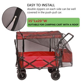Wagon Net Cover for Outdoor Garden Camping Protective Accessories, with Zippered, 35" Lx20 W