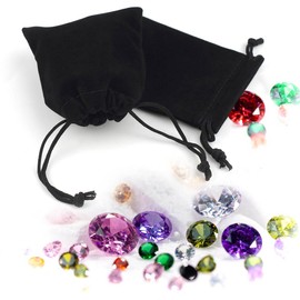 10 Pieces Velvet Drawstring Jewelry Bags Velvet Drawstring Jewelry Pouches Gift Bags for Wedding Party Favors Small Velvet Bags with Drawstring Candy Bags Christmas Gift Velvet Cloth Bag (Black)