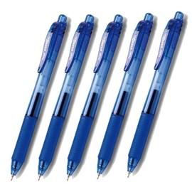 Pentel Energel X Rubber Grip & Click Retractable Fine Line, Needle Tip -BLN-105- Cost Performance Model -0.5mm-blue Ink-value Se