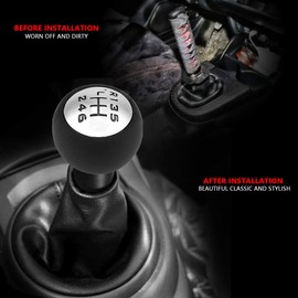 Akozon Gear Shift Knob Car 6 Speed Gear Shift Lever Knob Head for 307 308 3008 407 5008 807 C3 C4 C8