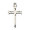 Bliss Sterling Silver Nail Cross Crucifix Medal Pendant Necklace 24"Chain