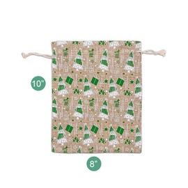 48-Pack 8x10 Jute Burlap Canvas Reusable Gift Bags w. Drawstrings (Christmas Tree, Large) - for Presents, Party Favors, Retail, Samples by TheDisplayGuys