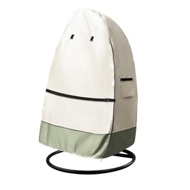 Sobana Waterproof Egg Chair Cover with Double Zipper,Outdoor Double Seat Hanging Egg Chair Cover, 66 x 43 x 68 Inch,Beige