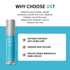 Anti-Aging Eye Cream for Wrinkles Under Eye Cream with Snail Mucin for Fine Lines Puffiness - Firming Eye Serum Relieve Eye Fatigue for Women