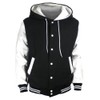 U World Men's Hood Baseball Varsity Jacket White (S)