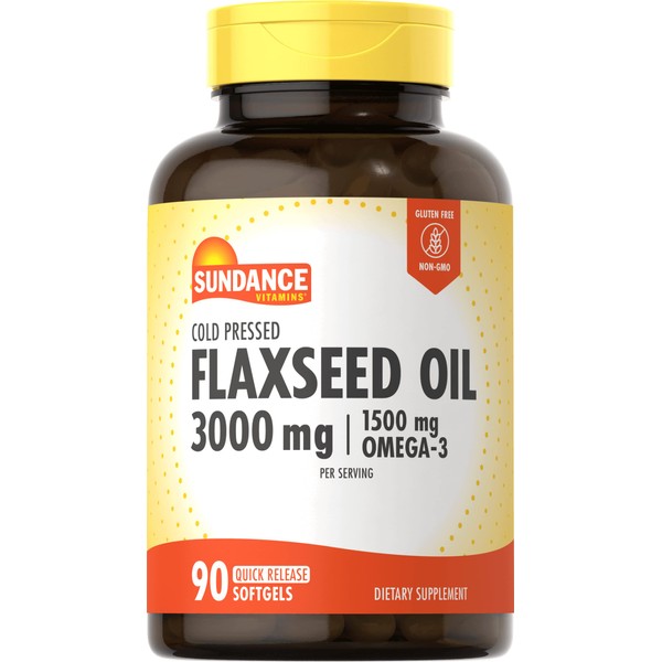 Sundance Flaxseed Oil 1000 mg Tablets, 90 Count, SD731