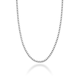 Miabella Solid 925 Sterling Silver Italian 1mm Box Chain Necklace for Women, Made in Italy (Length 16 Inches (X-Small))