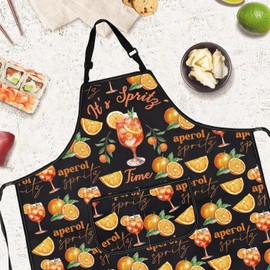 Gzrlyf Aperol Spritz Apron Aperol Spritz Lover Gift Italian Bachelorette Cocktail Summer Kitchen Aprons (Spritz Time apron)