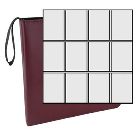 Ursae Minoris 3 D-Ring Large Format Zipper Binder for Up to 600 Sports/Trading Cards - Burgundy