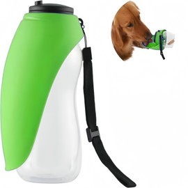 Dog Water Bottle Portable Travel Foldable Water Dispenser Puppy Water Bottle Puppy Portable Cup Bowl Outdoor Hiking Travel-Green