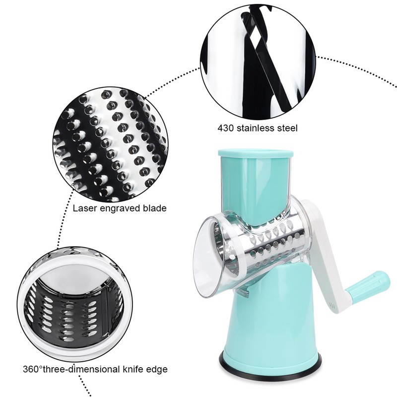 Multifunctional Rotatable Manual Roller Cutter Manual Vegetable Cutter Potato Kitchen
