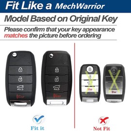 Heavy Zinc Alloy Key fob Case Cover with Keychain Compatible with Kia Soul Sorento Optima Sportage Rio Forte NIRO 4 Button Key Shell Accessories (Black)