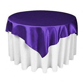 ADD&SHIP Square Satin Tablecloth (54 x 54) | Very Elegant & Durable | Perfect for Restaurants, Parties, Events, Birthdays and Others | Stain & Wrinkle Resistant | (Purple)