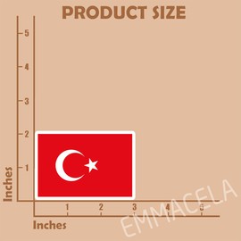 (3PCS) Turkey Flag stickers, Countries Flag Stickers - Waterproof Vinyl Decals For Laptops, Tumblers, Water Bottles, Books, Scrapbooks, Size 3 x 2 Inch