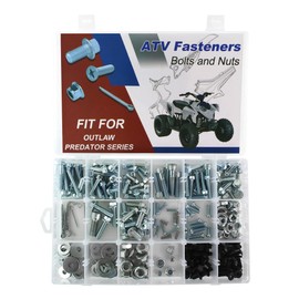 REARACE 260PCS Body Plastic Fenders Frame Engine Bolts Kit Fit for Polaris Outlaw 110 16-24/450 08-10/50 08-19/500 06-07/525 07-11/70 21-24/90 07-16, Predator 50/500/90 ATV Fasteners Bolts Kit