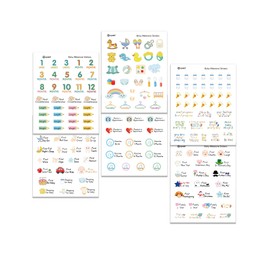 Baby’s First Year Milestone Planner Stickers for New Mom, Baby Milestone Scrapbook Stickers for Planning, Decorating and Scrapbooking, 6 Sheets