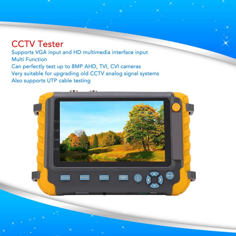 CCTV Camera Tester 8MP 5 Inch Screen VGA HD Multimedia