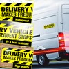 Dakchor Vivid Yellow Delivery Vehicle Makes Frequent Stops Delivery Driver