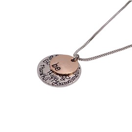 Two-Tone 'BE' Happy, Thankful, Kind, Brave, Strong, Compassionate, True, Peace Charm Necklace (Stainless Steel) Miss Fit Boutique