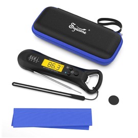 Instant Read Food Thermometer,Waterproof Backlit Large Display Meat Digital Thermometer for Kitchen, Baking, Outdoor BBQ,Grill,Deep Fry, Liquids Etc., Including Suitcase and Anti-Drop Hand Strap