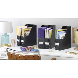 Whitmor Magazine Storage Desk Organizers - Black (Set of 5)