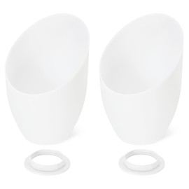 PATIKIL 1.65" Hole Plastic Lampshade & Lamp Shade Rings, 2 Sets Horseshoe Light Covers E27 Light Sockets Retaining Rings for Multi-Head Stand Up Lamp Light, White