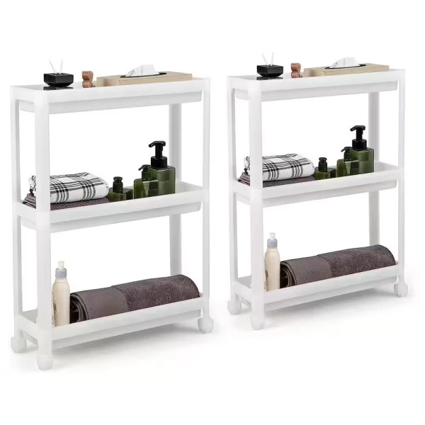 Does not apply 2-Pieces White PP 3-Tier Slim Storage Kitchen