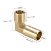 sourcing map Brass Barb Hose Fitting, 90 Degree Elbow 16mm