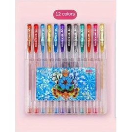 Glitter Gel Pens,Glitter Paint pens for Rock Painting, Scrapbooking,Assorted Coloured Gel Pen for Writing, Glitter, Neon & Gell Inks in Vibrant Colours Perfect for Journaling, Drawing, Crafting,