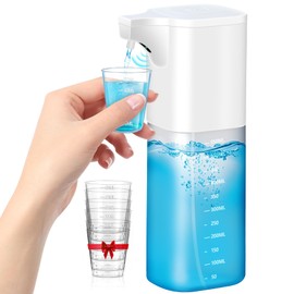 Automatic Mouthwash Dispenser for Bathroom - 18.6 fl oz/550 mL Capacity, 4‑Mode LED Dispense (1 s/1.5 s/1.8 s/2.3 s), 1200 mAh Rechargeable (7000 Dispenses) -Tabletop or Wall‑Mount, IPX6, Auto‑Clean