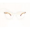 HFFKOS Transparent plastic frame wood grain glasses legs myopia glasses