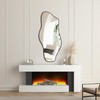 Jesmaikor Large Irregular Wall Mirror, 47.2"x21", Black Asymmetrical Modern Oblong