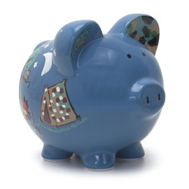 Child to Cherish Ceramic Piggy Bank for Boys, Camping
