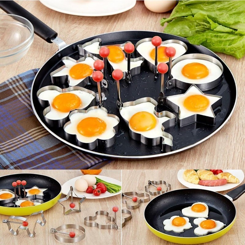 Pack of 7 Fried Egg Moulds, Fried Egg Moulds for