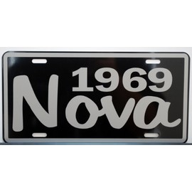 Motown Automotive Design 1969 69 Nova Metal License Plate SS Super Sport Chevy TAG 6 X 12 HOT Rod Muscle CAR Classic Museum Collection Novelty Gift Sign