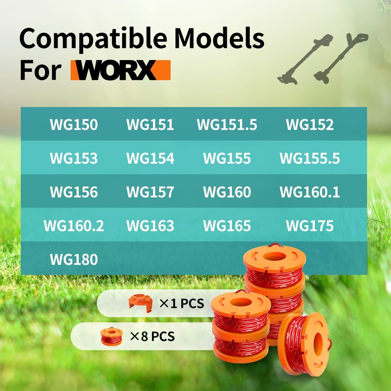 10 Pack Trimmer Spool Line for Worx,(WA0010)Replacement Trimmer Spool Line
